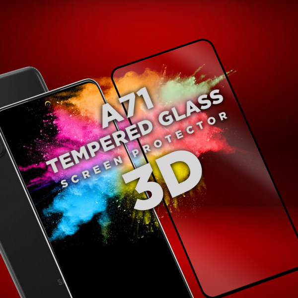 Samsung Galaxy A71 - Härdat glas 9H-Super kvalitet 3D Skärmskydd
