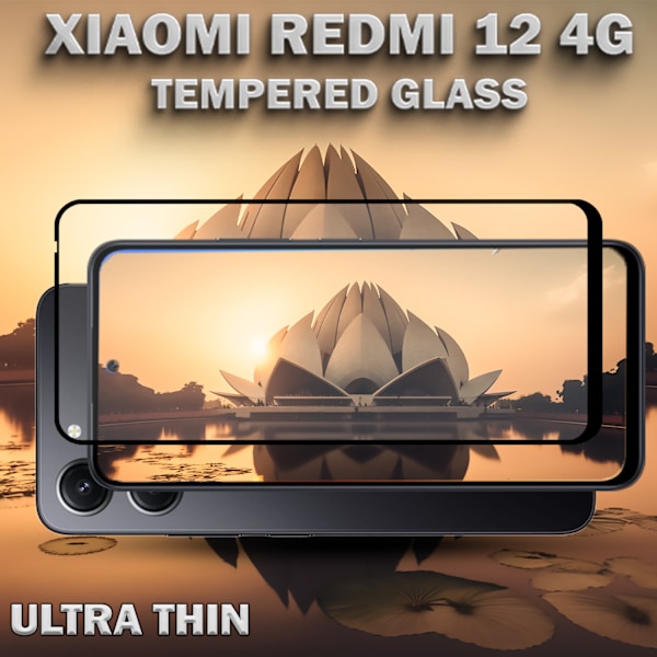 1-Pack XIAOMI REDMI 12 4G Skärmskydd - Härdat Glas 9H - Super kvalitet 3D