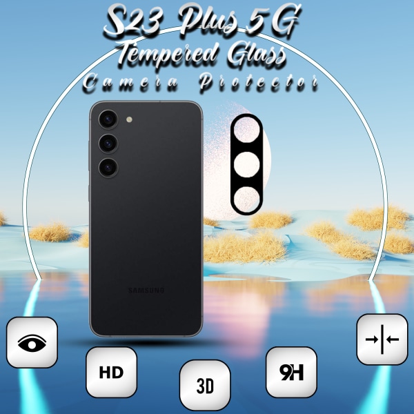 1-Pack Linsskydd Samsung S23 Plus (5G) - 9H Härdat Glass - 3D Super Kvalitet Linsskydd