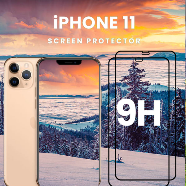 2-Pack IPhone 11 - Härdat Glas 9H - Super Kvalitet 3D Skärmskydd