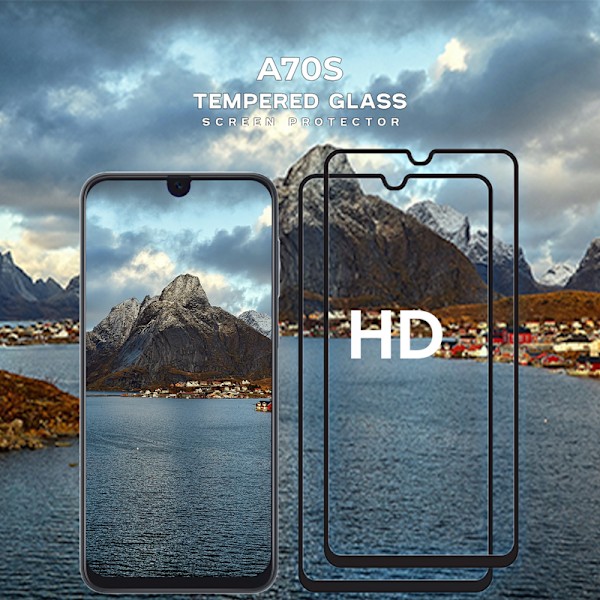 2-Pack SAMSUNG GALAXY A70S Skærmbeskyttelse - Hærdet Glas 9H - Super kvalitet 3D
