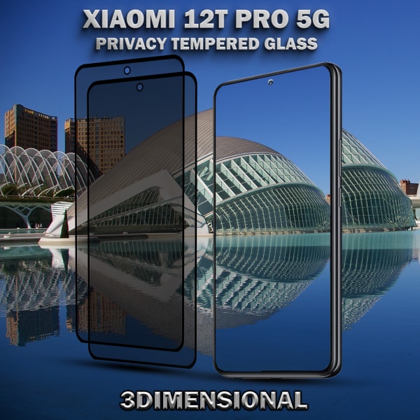 2-Pack Privacy Skärmskydd For Xiaomi 12T Pro (5G) - Härdat Glas 9H - Super Kvalitet 3D