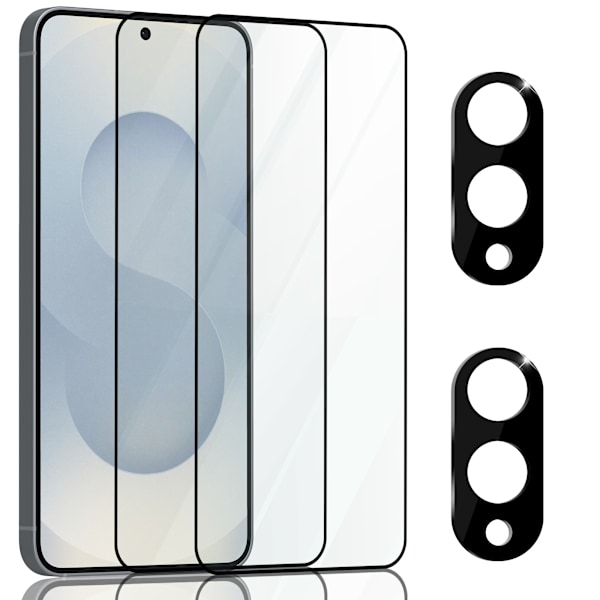 2-Pack Samsung S25 Edge Skærmbeskyttelse & 2-Pack linsebeskyttelse - Hærdet Glas 9H - Super kvalitet 3D