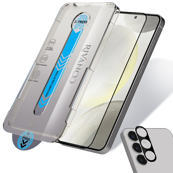 1-Pack Samsung Galaxy S24 Plus Skärmskydd & 1-Pack Linsskydd - Härdat Glas | [Automatisk Installation] - Bubbelfritt