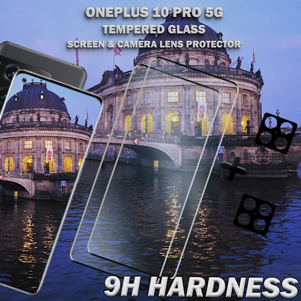 2-Pack OnePlus 10 Pro 5G & 2-Pack linsskydd - Härdat Glas 9H - Super kvalitet 3D