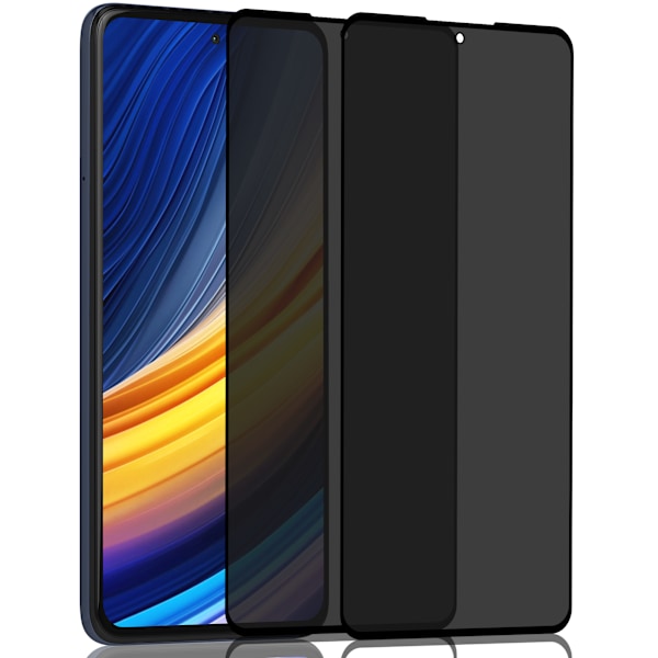 2-Pack Xiaomi Poco X3 Privacy Skärmskydd - Härdat Glas 9H - Super kvalitet 3D