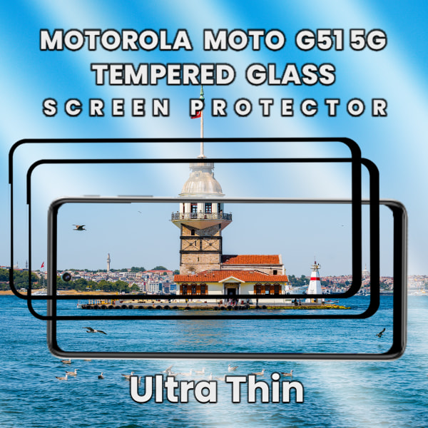 2-Pack Motorola Moto G51 (5G) - Härdat Glas 9H - Super kvalitet 3D Skärmskydd