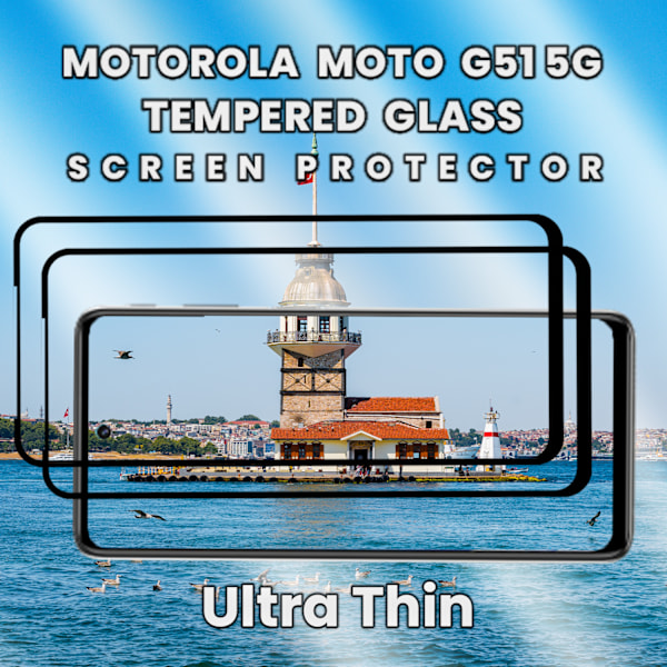 2-Pack MOTOROLA MOTO G51 Skærmbeskyttelse - Hærdet Glas 9H - Super kvalitet 3D