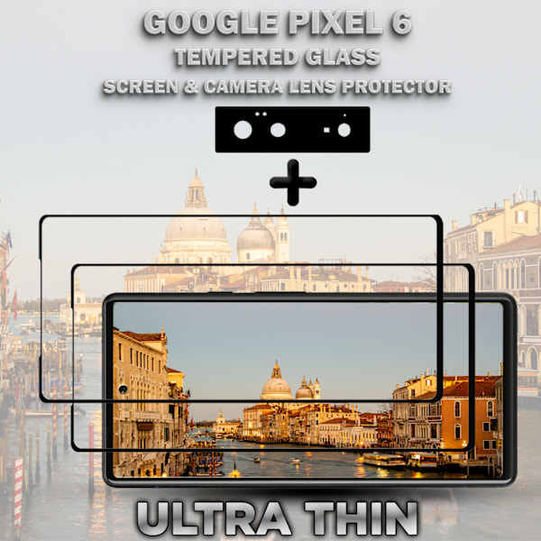 2-Pack GOOGLE PIXEL 6 Näytönsuoja & 1-Pack linssinsuoja - Karkaistu Lasi 9H - Super laatu 3D