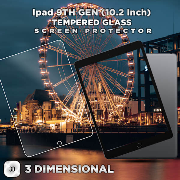 1-Pack APPLE IPAD 9TH GEN (10.2 INCH) Skærmbeskyttelse - Hærdet Glas 9H - Super kvalitet 3D