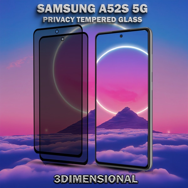 2-Pack Privacy Skärmskydd For Samsung A52S (5G) - Härdat Glas 9H - Super Kvalitet 3D