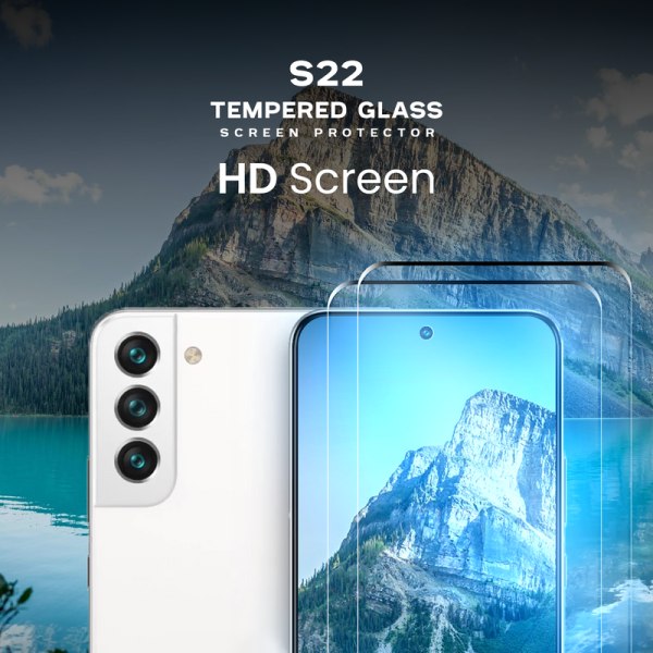 2 pack - Samsung S22 - 9H Härdat Glass - 3D Super Kvalitet