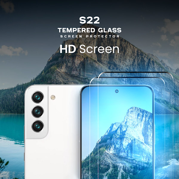 2-Pack SAMSUNG S22 Skærmbeskyttelse - Hærdet Glas 9H - Super kvalitet 3D