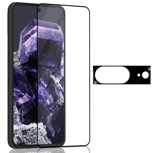 1-Pack GOOGLE PIXEL 8 Näytönsuoja & 1-Pack linssinsuoja - Karkaistu Lasi 9H - Super laatu 3D