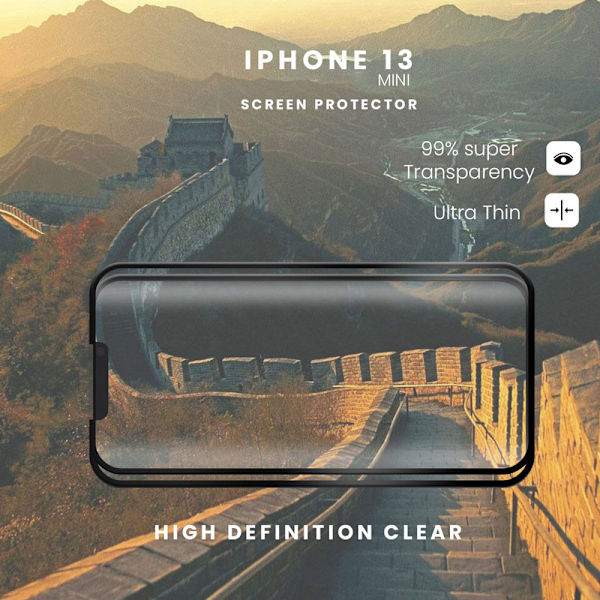 2-Pack IPHONE 13 MINI-2-PACK Näytönsuoja - Karkaistu Lasi 9H - Super laatu 3D