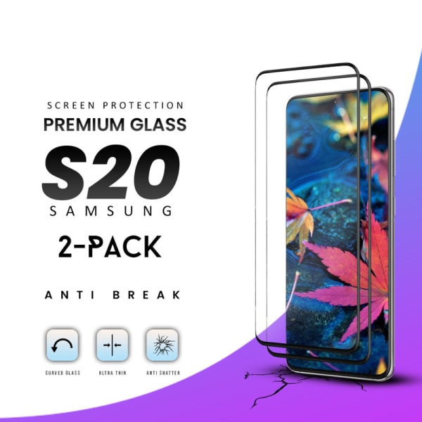 2-Pack Samsung Galaxy S20 Skärmskydd 0,20mm- 9H Härdat Glas - 3D
