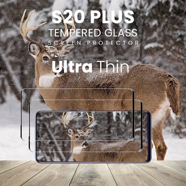 2-Pack SAMSUNG S20 PLUS Skærmbeskyttelse - Hærdet Glas 9H - Super kvalitet 3D