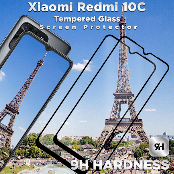 2-Pack XIAOMI REDMI 10C Skærmbeskyttelse - Hærdet Glas 9H - Super kvalitet 3D