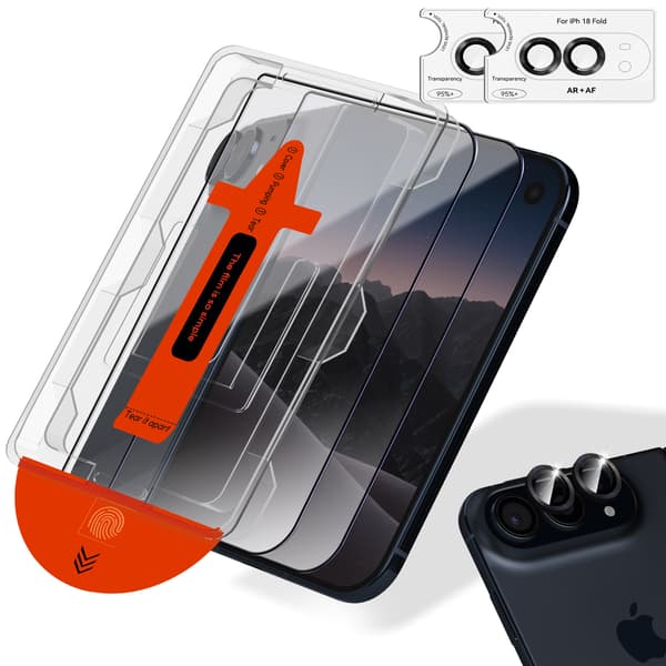 2-Pack iPhone Duo Skärmskydd & 2-Pack linsskydd - Härdat Glas | [Automatisk Installation] - Bubbelfritt