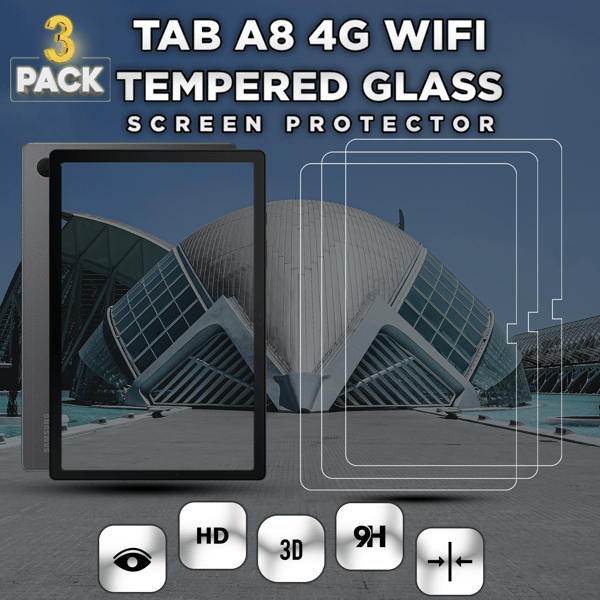 3-Pack Samsung Galaxy Tab A8 4G - Härdat Glas 9H -Super Kvalitet