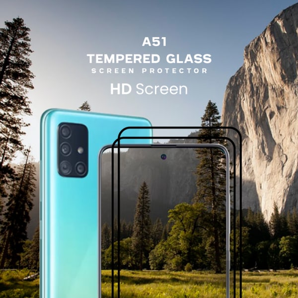 2 Pack Samsung Galaxy A51 - Härdat glas 9H - Super kvalitet 3D