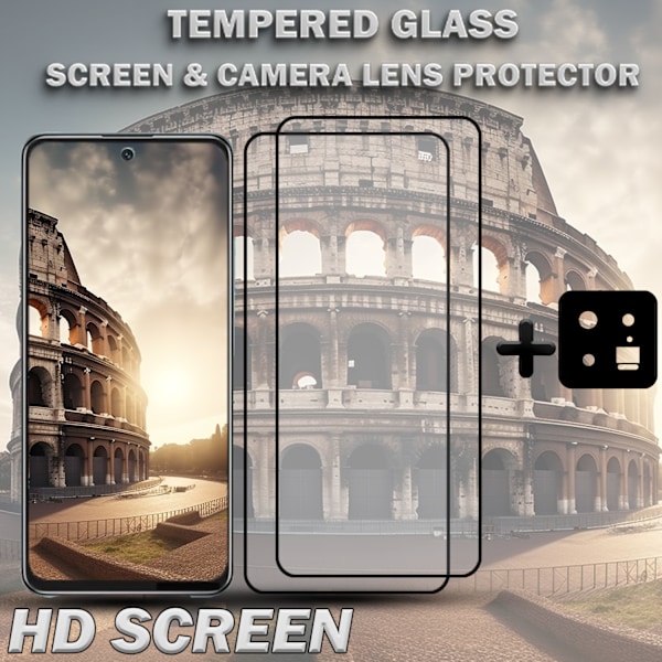 2-Pack XIAOMI 13 Skärmskydd & 1-Pack linsskydd - Härdat Glas 9H - Super kvalitet 3D