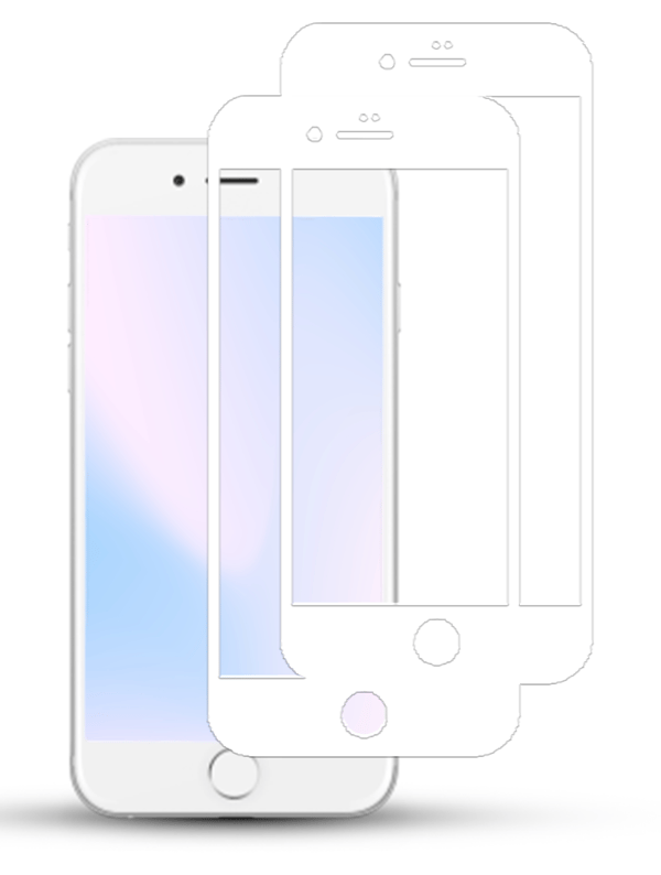 2-Pack IPHONE 8 PLUS WHITE Skærmbeskyttelse - Hærdet Glas 9H - Super kvalitet 3D