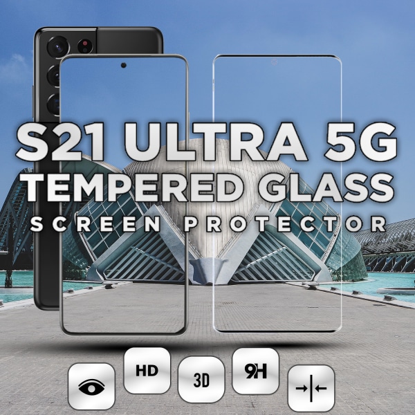 1-Pack SAMSUNG GALAXY S21 ULTRA Skærmbeskyttelse - Hærdet Glas 9H - Super kvalitet 3D