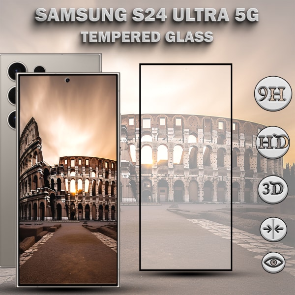 1-Pack SAMSUNG S24 ULTRA 5G Skärmskydd - Härdat Glas 9H - Super kvalitet 3D