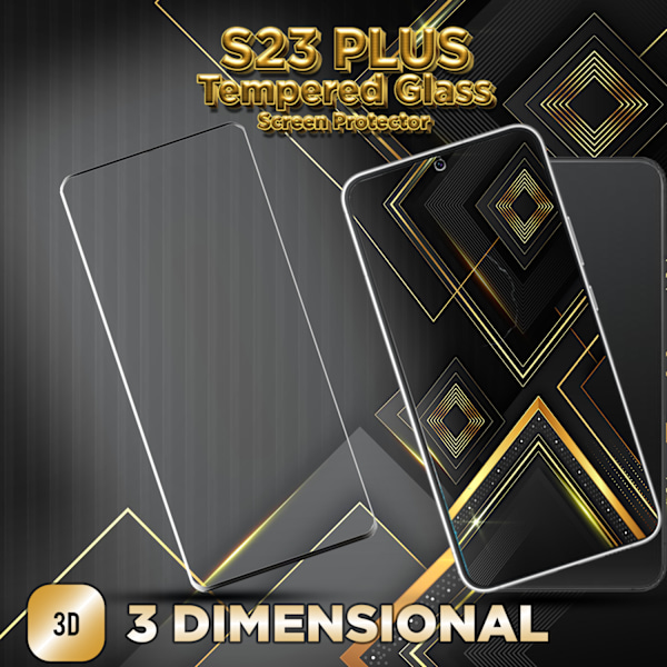 1-Pack SAMSUNG S23 PLUS Näytönsuoja - Karkaistu Lasi 9H - Super laatu 3D
