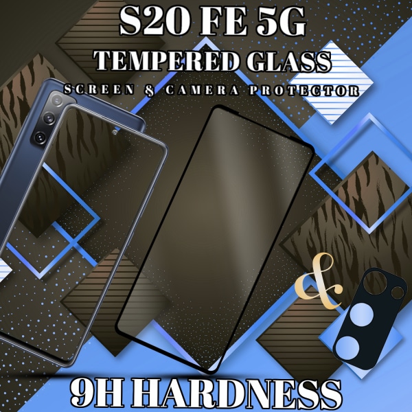1-Pack Samsung S20 FE (5G) Skärmskydd & 1-Pack linsskydd - Härdat Glas 9H - Super kvalitet 3D