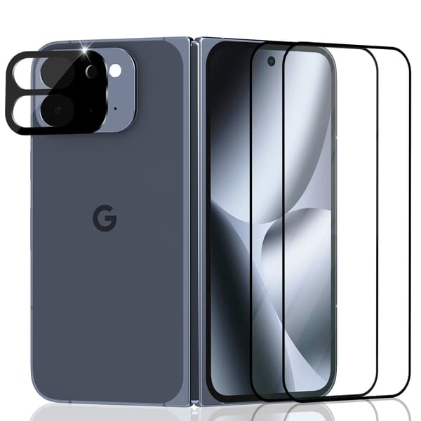 2-Pack Google Pixel 10 Pro Fold Skärmskydd & 1-Pack linsskydd - Härdat Glas 9H - Super kvalitet 3D