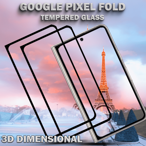 2-Pack GOOGLE PIXEL FOLD Näytönsuoja - Karkaistu Lasi 9H - Super laatu 3D