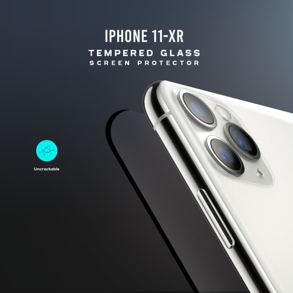 1-Pack IPHONE 11 / XR Skærmbeskyttelse - Hærdet Glas 9H - Super kvalitet 3D
