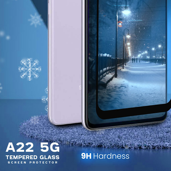 Samsung Galaxy A22 5G - Härdat glas 9H - Super kvalitet 3D