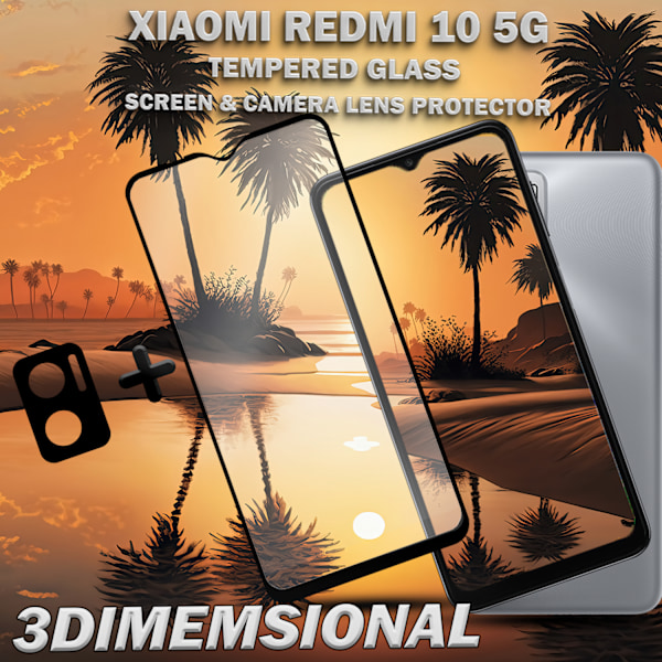 Xiaomi Redmi 10 5G & 1-Pack linsskydd - Härdat Glas 9H - Super kvalitet 3D