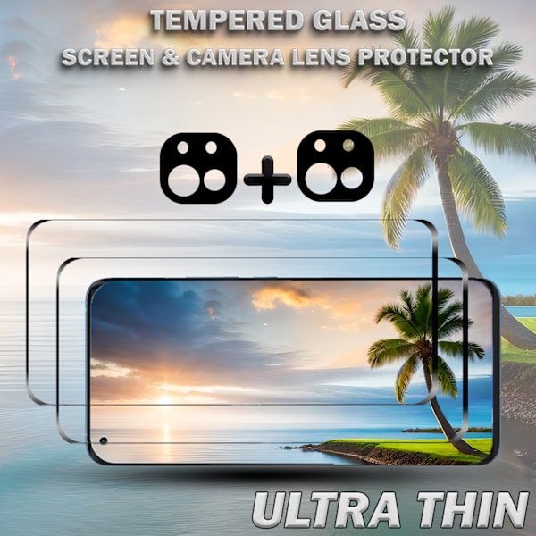 2-Pack XIAOMI MI 11 LITE Näytönsuoja & 2-Pack linssinsuoja - Karkaistu Lasi 9H - Super laatu 3D