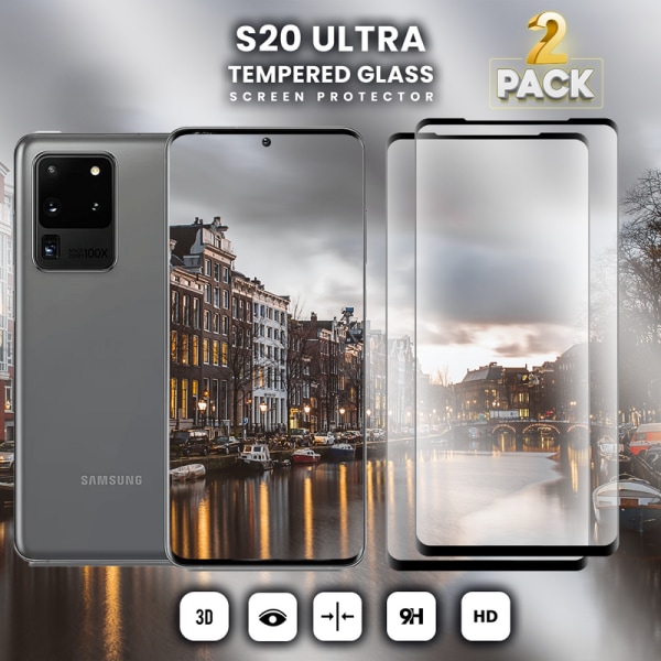 2 Pack - Samsung S20 Ultra - Härdat glas 9H - Top kvalitet 3D