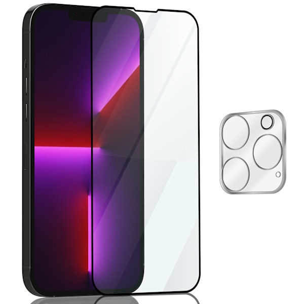 1-Pack ‏‏Iphone 13 Pro Skärmskydd & 1-Pack linsskydd - Härdat Glas 9H - Super kvalitet 3D