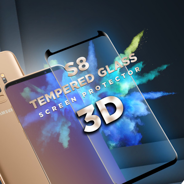 Samsung Galaxy S8 - Härdat glas 9H–Super kvalitet 3D Skärmskydd