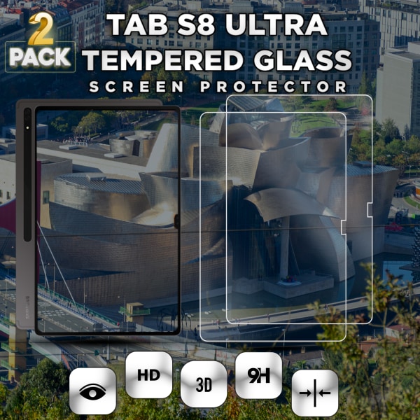 2-Pack Samsung Galaxy Tab S8 Ultra - Härdat glas 9H - Super Kvalitet Skärmskydd