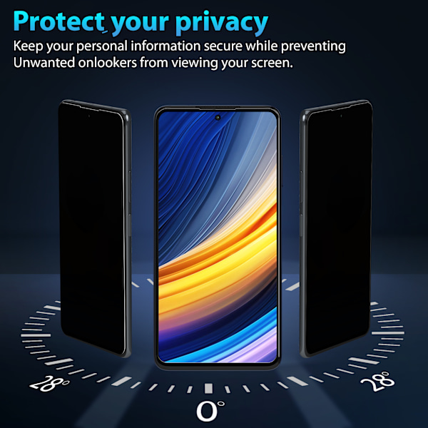 2-Pack Xiaomi Poco X3 Privacy Skærmbeskyttelse - Hærdet Glas 9H - Super kvalitet 3D