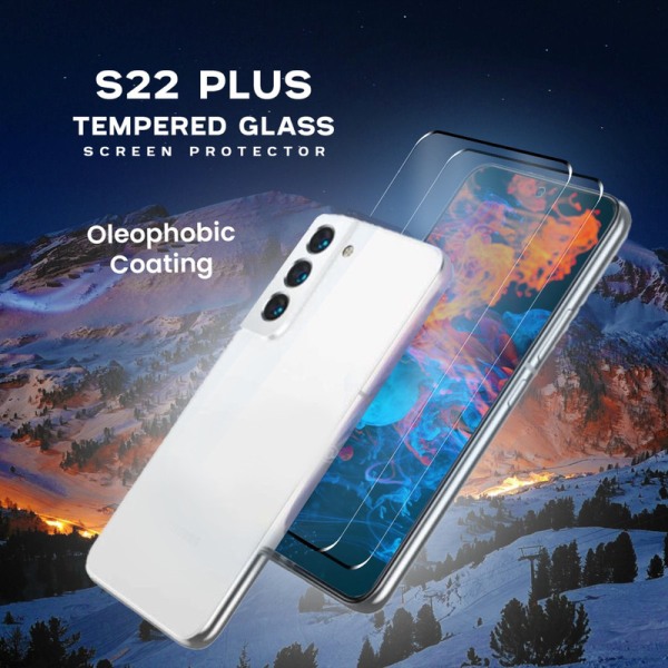 2-Pack SAMSUNG S22 PLUS Skærmbeskyttelse - Hærdet Glas 9H - Super kvalitet 3D