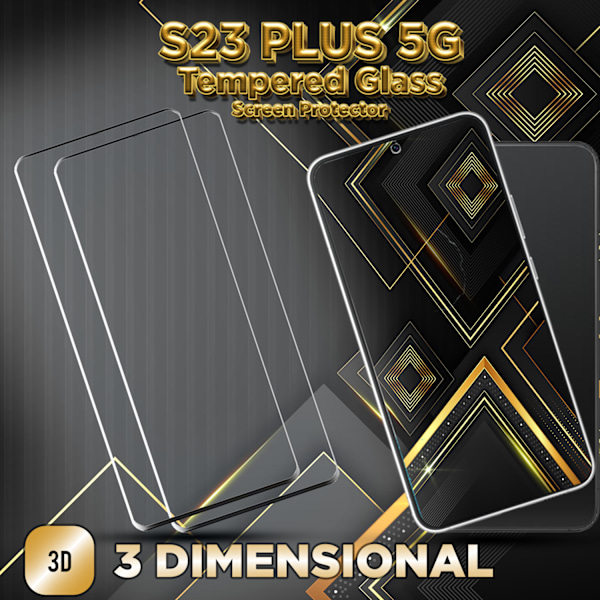 2-Pack Samsung S23 Plus 5G - 9H Härdat Glass - 3D Super Kvalitet Skärmskydd