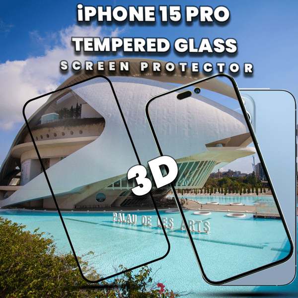 1-Pack IPHONE 15 PRO Skærmbeskyttelse - Hærdet Glas 9H - Super kvalitet 3D