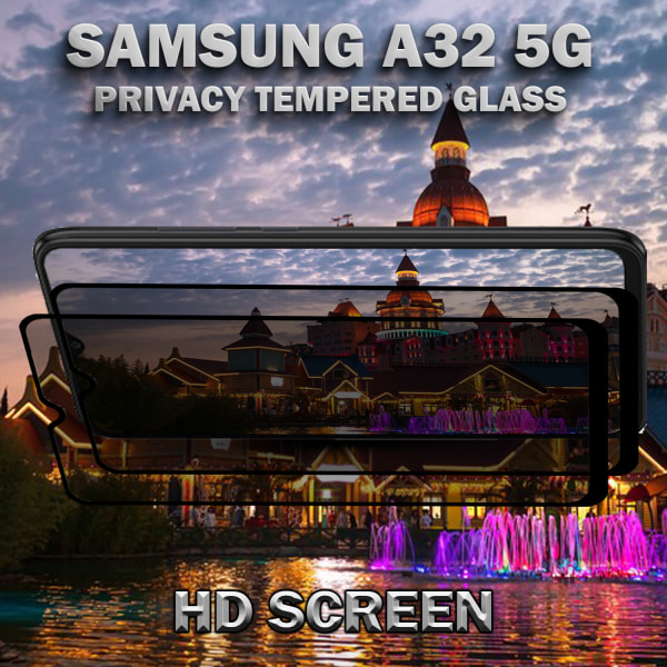 2-Pack Privacy Skärmskydd For Samsung A32 (5G) - Härdat Glas 9H - Super Kvalitet 3D