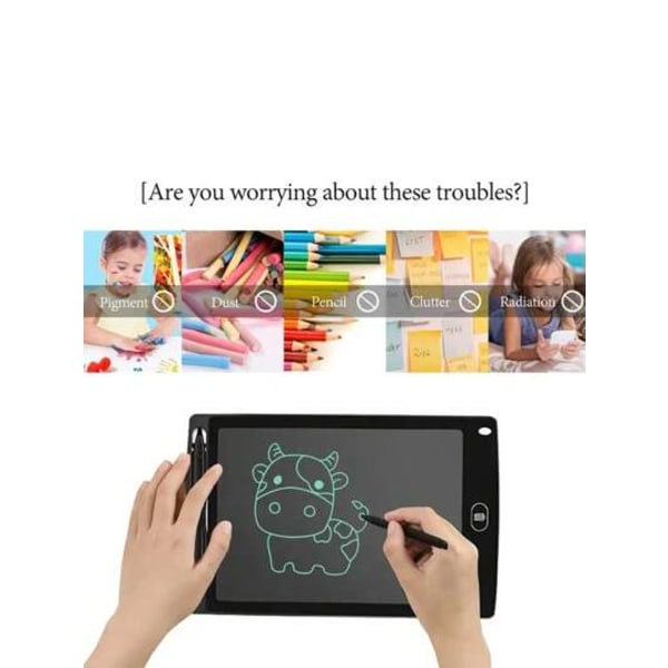 Kreativ LCD-skrivplatta för barn - 8.5-tums digital tavla med penna Ljus blå