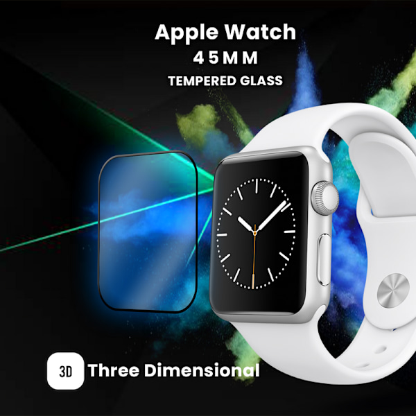 1-Pack APPLE WATCH 45MM Skærmbeskyttelse - Hærdet Glas 9H - Super kvalitet 3D