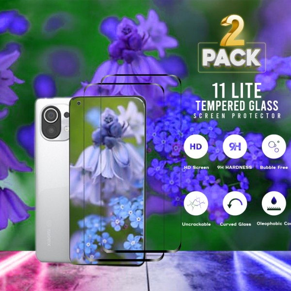 2-Pack Xiaomi 11 Lite - Härdat glas-9H - Super kvalitet 3D