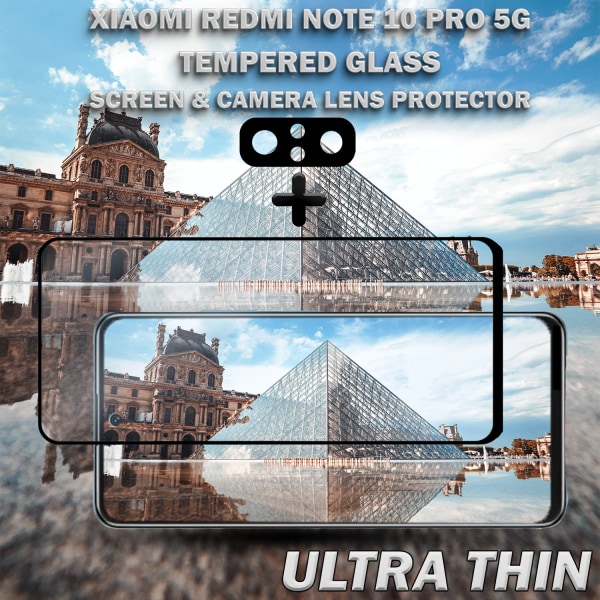 Xiaomi Redmi Note 10 Pro 5G & 1-Pack linsskydd - Härdat Glas 9H - Super kvalitet 3D